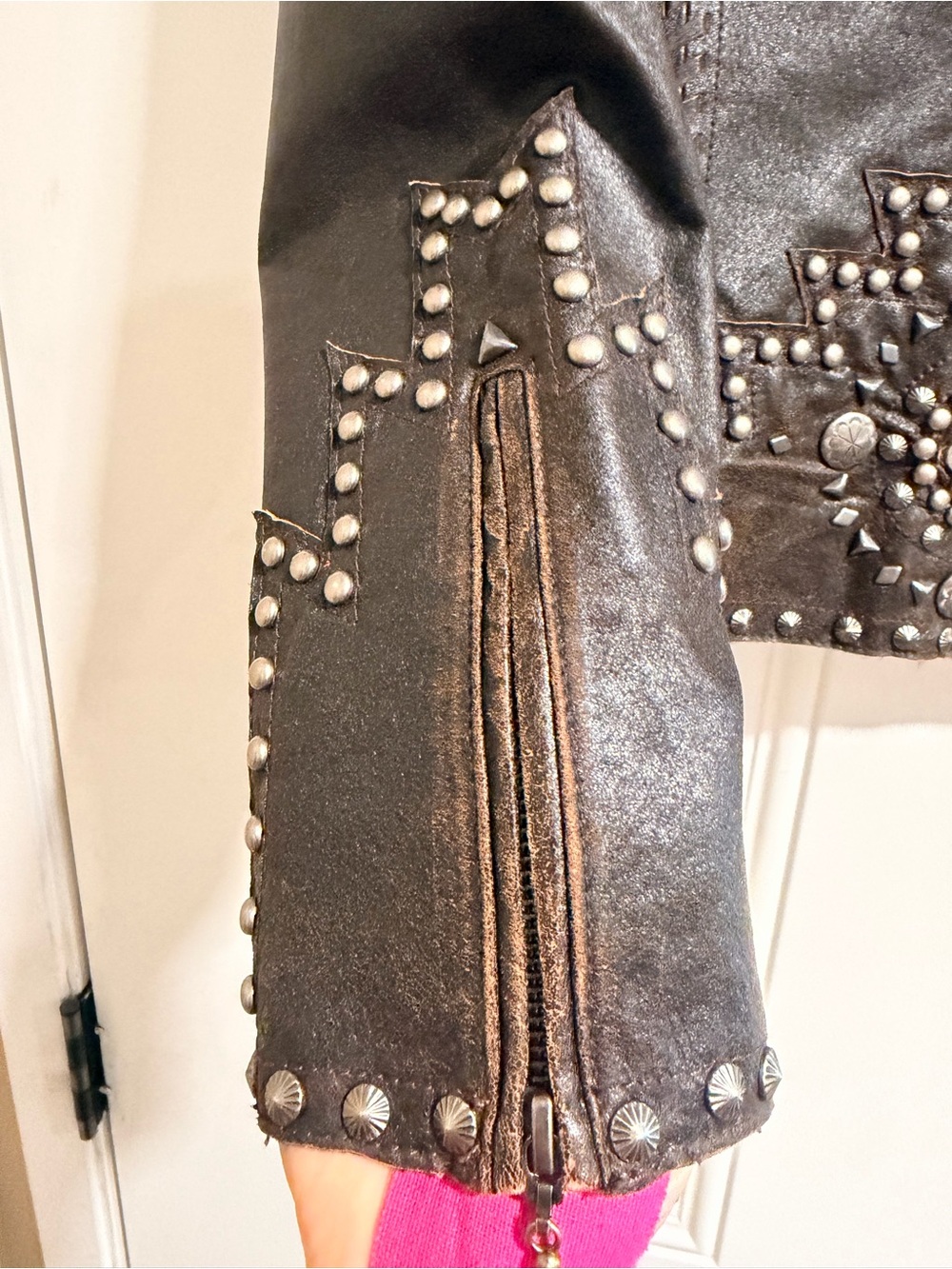 Cripple Creek Women's Brown Studded Leather Jacket - Picture 3 of 7